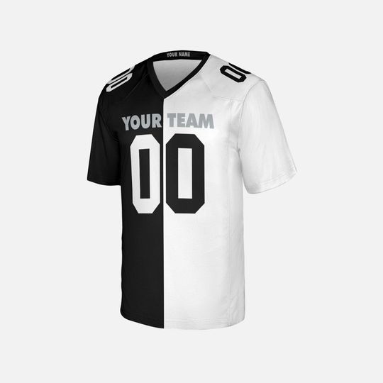 Custom Las Vegas Raiders 1998 Split American Football Jersey, White Black, Adult Sizes