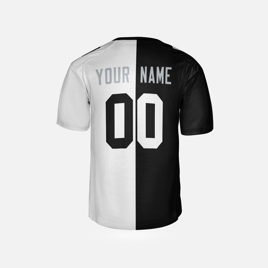 Custom Las Vegas Raiders 1998 Split American Football Jersey, White Black, Adult Sizes