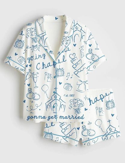 Going To The Chapel Pajama Set with Pocket