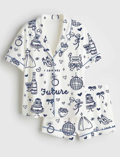 Women's Short Pajamas Set with Pocket