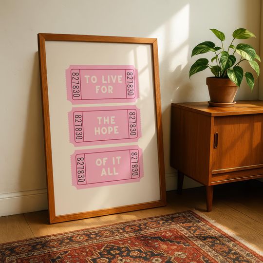 TS Lyric Print: Minimalist 'To Live For The Hope Of It All'