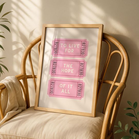 TS Lyric Print: Minimalist 'To Live For The Hope Of It All'