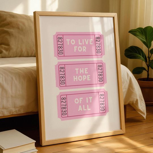 TS Lyric Print: Minimalist 'To Live For The Hope Of It All'