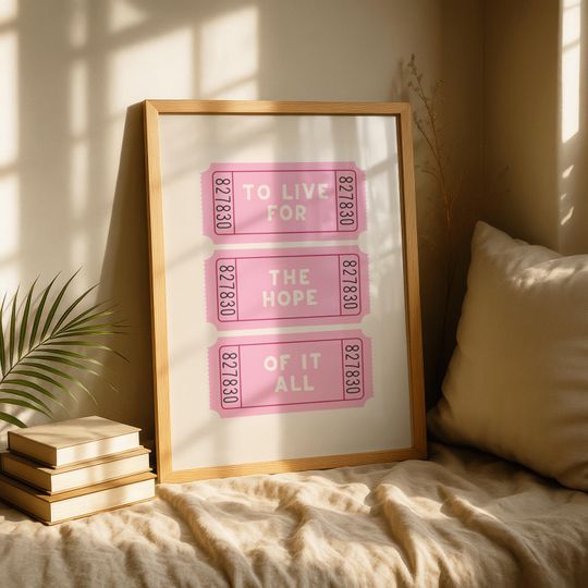 TS Lyric Print: Minimalist 'To Live For The Hope Of It All'