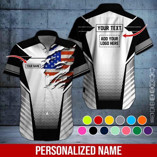 Custom US Flag Work Shirt: Personalized 3D All Over Printed Uniform