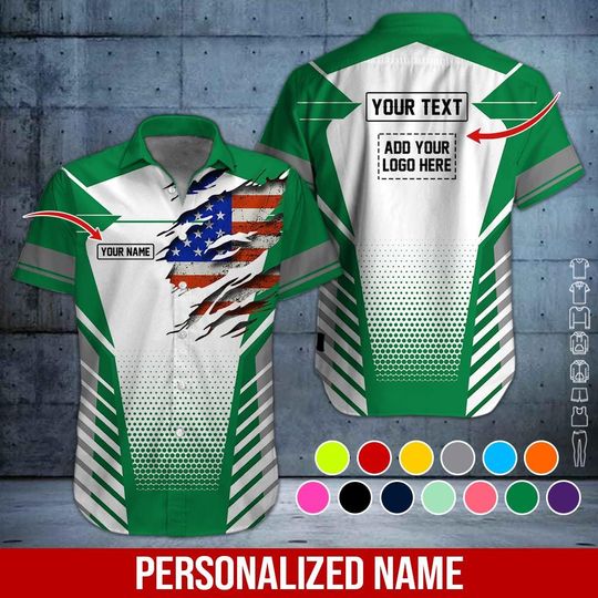 Custom US Flag Work Shirt: Personalized 3D All Over Printed Uniform
