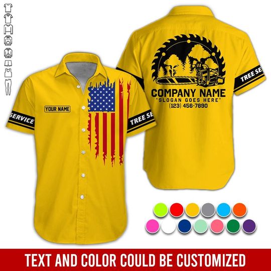 Custom Tree Service Work Shirt: Personalized Arborist, Logging, Landscaping Uniform