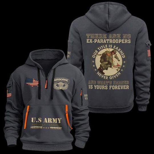 Custom US Navy Veteran Quarter Zip Hoodie: Proudly Served Design