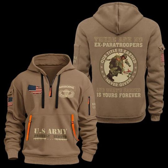 Custom US Navy Veteran Quarter Zip Hoodie: Proudly Served Design