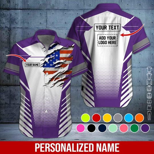 Custom US Flag Work Shirt: Personalized 3D All Over Printed Uniform