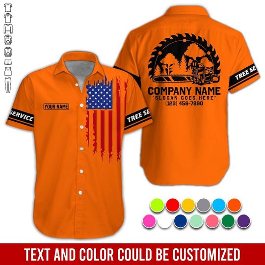 Custom Tree Service Work Shirt: Personalized Arborist, Logging, Landscaping Uniform