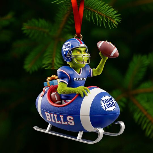 Personalized funny character Football Ornament, Chiefs Christmas Gift (2D Acrylic)
