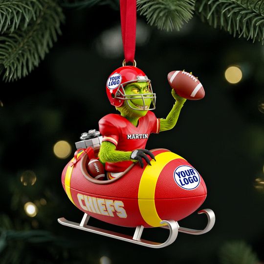 Personalized funny character Football Ornament, Chiefs Christmas Gift (2D Acrylic)