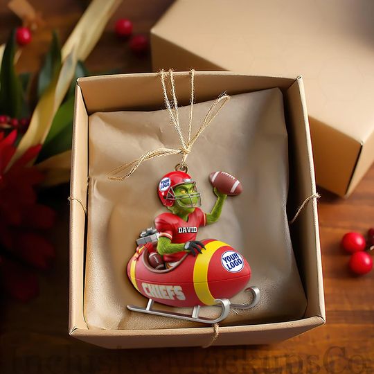 Personalized funny character Football Ornament, Chiefs Christmas Gift (2D Acrylic)