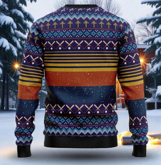 Ugly Christmas Sweater Jesus Saves Baseball, Jesus Print Christmas Sweater