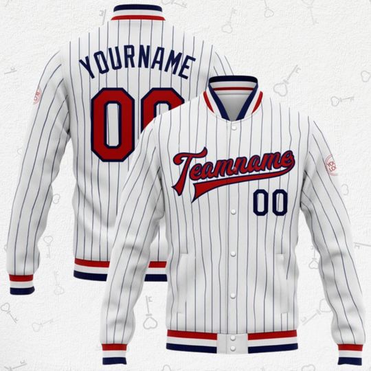 Custom Baseball Jacket - Personalized Name & Number - Retro Style Gift - Unisex Team Varsity Jacket