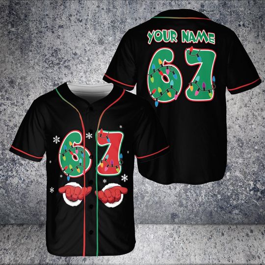 Custom Christmas Baseball Jersey, Holiday Team Uniform