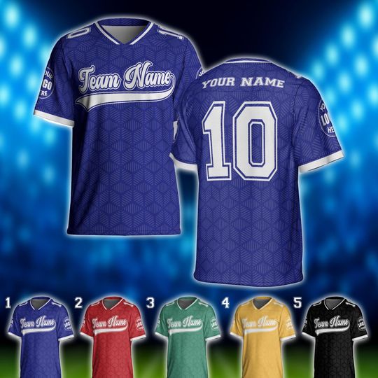Personalized Football Jersey Unisex T Shirt: Custom Team Name & Number