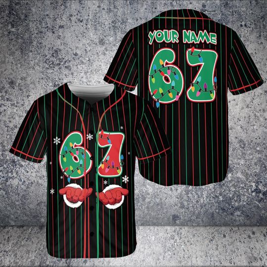 Custom Christmas Baseball Jersey, Holiday Team Uniform