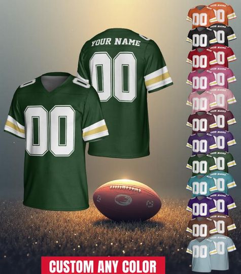 Personalized Football Jersey: Custom Team Name & Number, Game Day Outfit