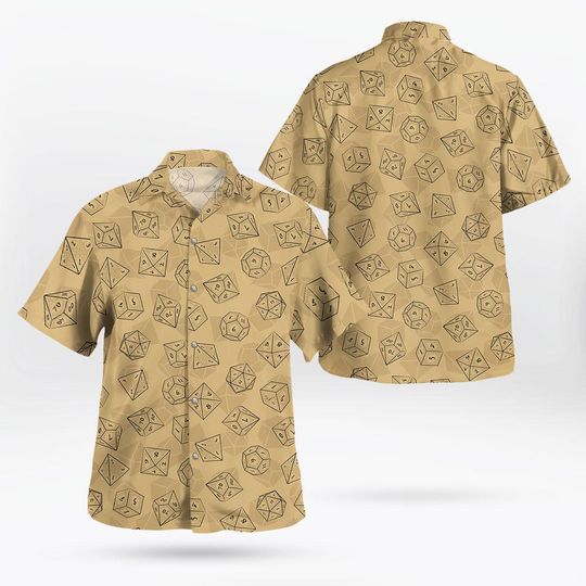 Dungeons And Dragons Button Shirt, Dnd Enthusiast Hawaiian Shirt, Dnd Summer Shirt, Dice Vacation Shirt, Gift For Gamer Tropical Aloha Shirt