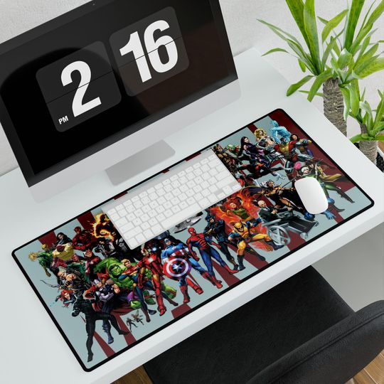 Marvel Heroes Desk Mat - Gaming, Office Decor, Superhero Gift, Writing Pad, Sturdy Mouse Pad