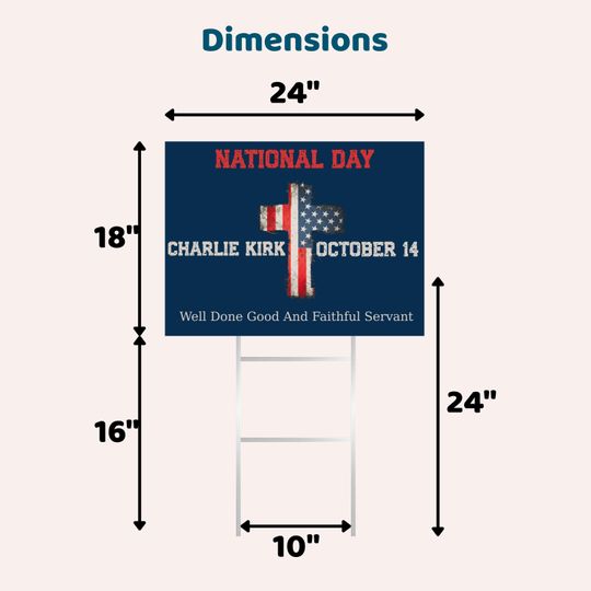 Charlie Kirk National Day Patriot Yard Sign - Resist Fascism, Promote Freedom