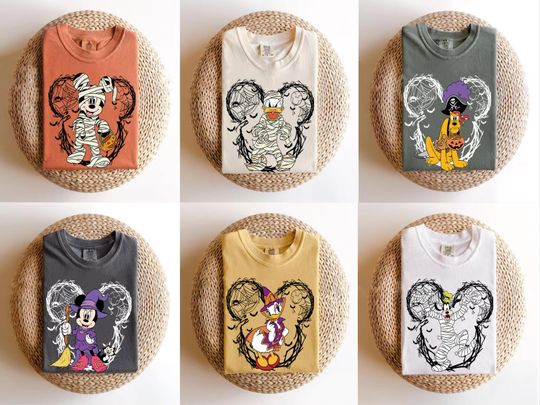 Retro Disney Halloween Family Shirts, Mickey and Friends Halloween Shirt, Disney Group Shirt, Halloween Family Shirt, Disney Halloween Shirt