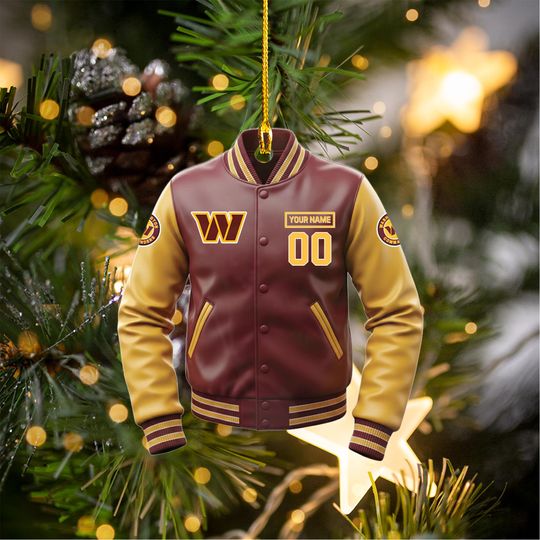 Washington Commanders Varsity Jacket Ornament, Personalized football Christmas Gift