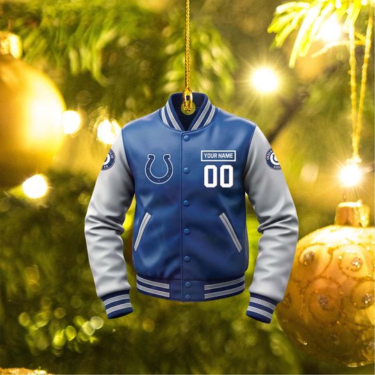 Indianapolis Colts Varsity Jacket football Ornament, Personalized football Gift