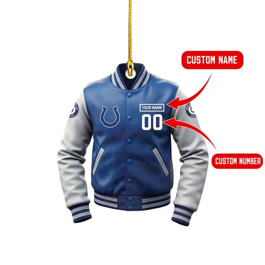 Indianapolis Colts Varsity Jacket football Ornament, Personalized football Gift