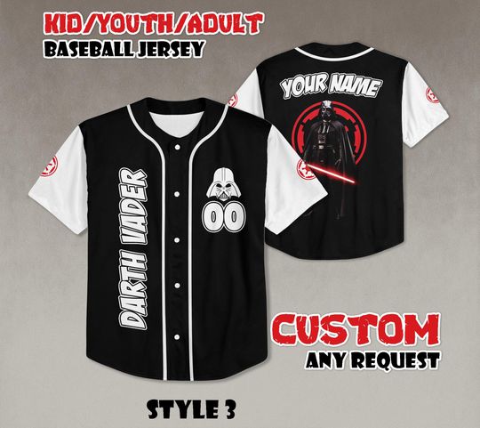 Custom Darth Vader Baseball Jersey, Galaxy's Edge Shirt