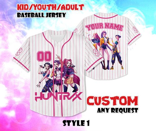 CUSTOM Huntrix Birthday Girl Baseball Jersey, Huntrix Gift for Fans