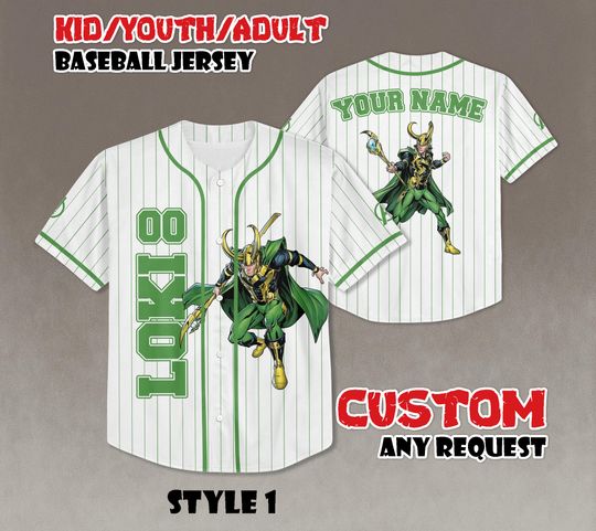 Personalized Marvel Loki Baseball Jersey, Loki Baseball Jersey Team, Loki Gift For Fan