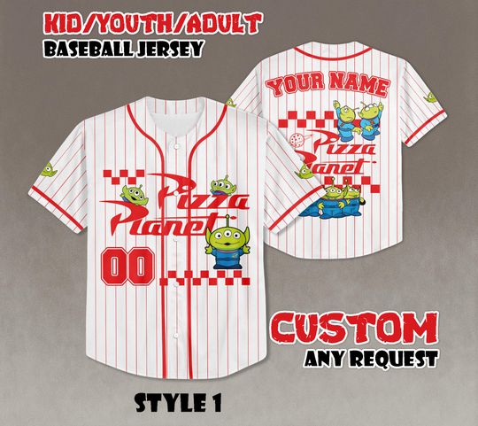 Custom Pizza Planet Baseball Jersey, Toy Story Shirt