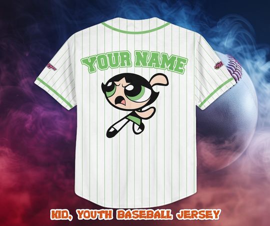CUSTOM Buttercup Baseball Jersey, The Powerpuff Girls Buttercup Baseball Jersey, Personalized Buttercup Jersey, Buttercup Fan Gifts