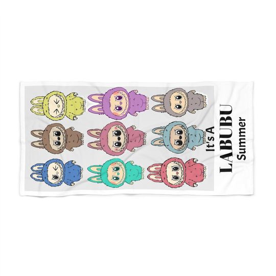 Cute Labubu Beach Towel - Summer Accessories for Poolside Fun