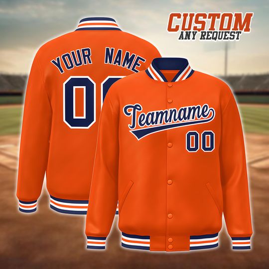 Custom Colorful Varsity Baseball Jacket, Personalized Team Name & Number Letterman Bomber Gift for Him Her.