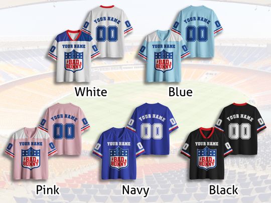 Custom Benito Puerto Rico Football Jerseys,Boricua Benito Bowl LX Halftime 2026 Jersey,V-Neck Top Jerseys Gift for Aldult Youth Toddler