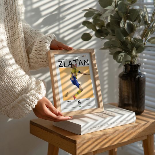 Zlatan Ibrahimovi Retro Soccer Poster: Swedish Legend, AC Milan Fan Art
