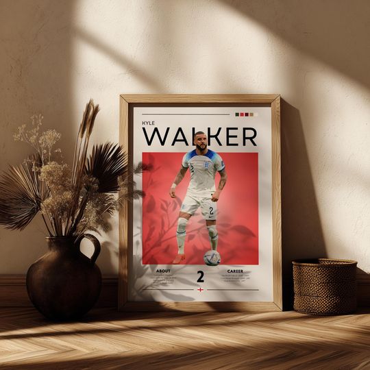 Kyle Walker Manchester City Poster: Retro Football Art