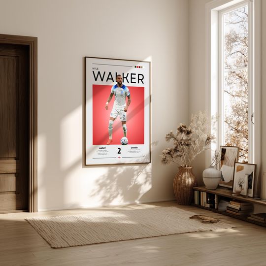 Kyle Walker Manchester City Poster: Retro Football Art