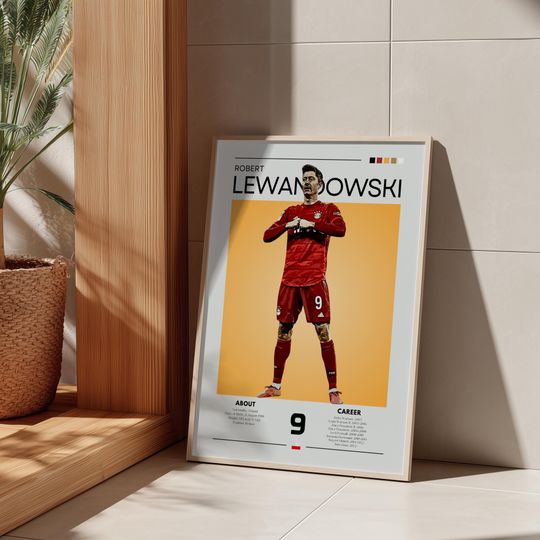 Robert Lewandowski Retro Poster: Bayern Munich Wall Art