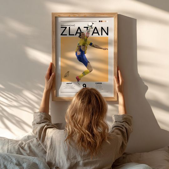 Zlatan Ibrahimovi Retro Soccer Poster: Swedish Legend, AC Milan Fan Art
