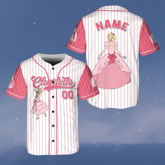 Custom Charlotte La Bouff Baseball Jersey, Disney Princess And The Frog Shirt, Tiana Prince Naveen Ray Jersey, Charlotte La Bouff Team Shirt