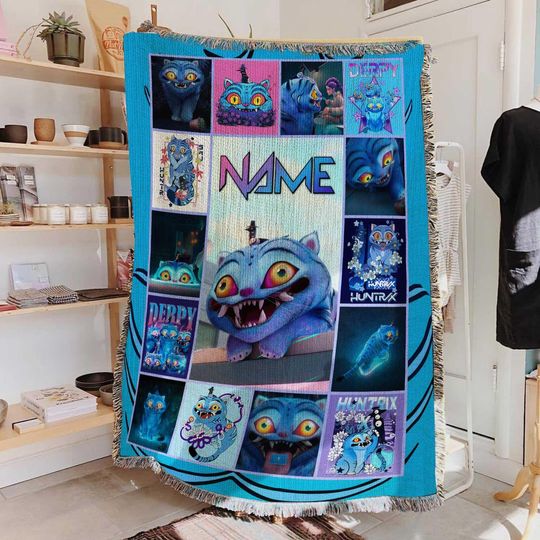 Blue Derpy Tiger Blanket, KPop Funny Animal Character Gift