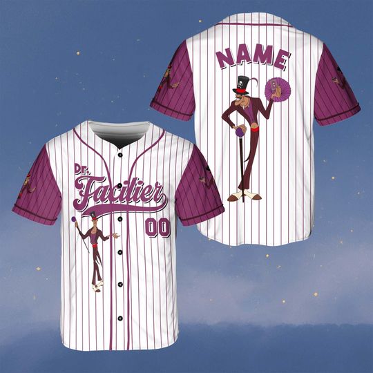 Custom Dr Facilier Baseball Jersey, Disney Princess And The Frog Villain Shirt, Tiana Prince Naveen Ray Jersey, Dr Facilier Voodoo Shirt