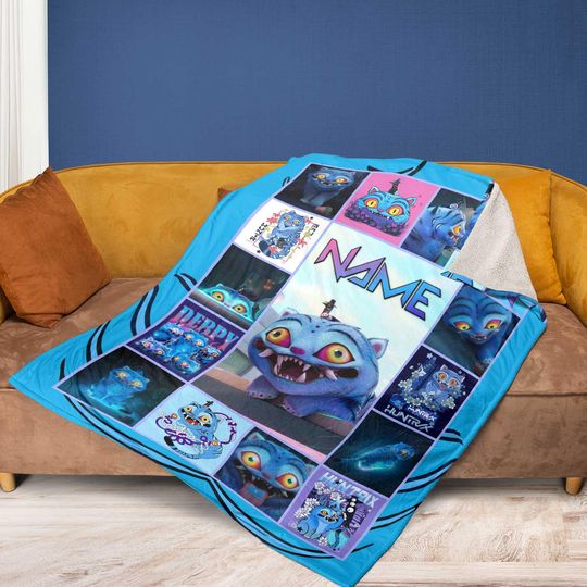 Blue Derpy Tiger Blanket, KPop Funny Animal Character Gift