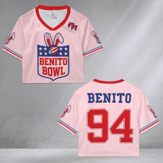 Oversized Benito 94 Mesh Croptop Jersey, Half Time Show Mesh Croptop Jersey for Women