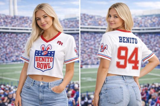 Oversized Benito 94 Mesh Croptop Jersey, Half Time Show Mesh Croptop Jersey for Women